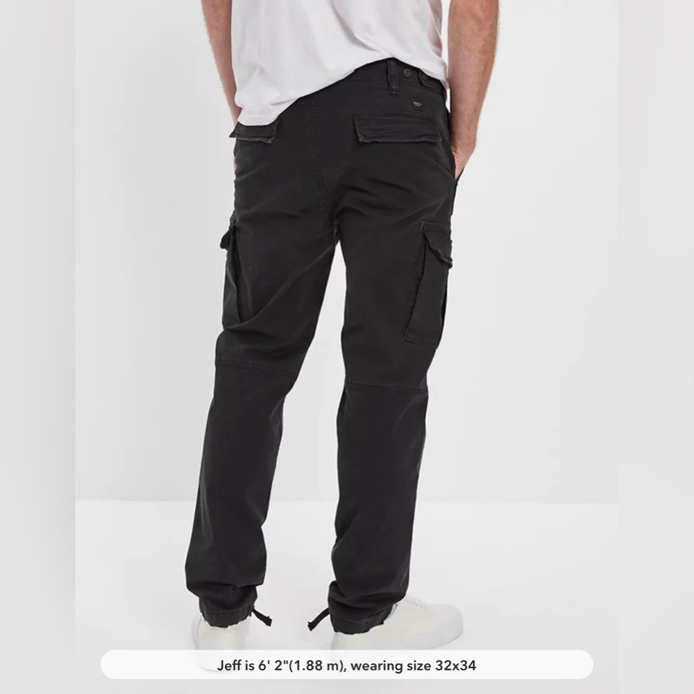 NWOT AE American Eagle size 30x31 Black Flex Slim Lived-In Cargo Pant